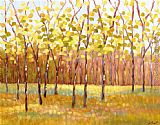 2012 Libby Smart Yellow and Green Trees painting